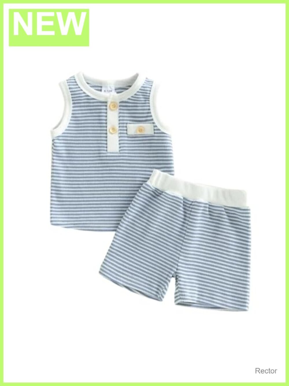 Toddler Boy Waffle Knit Sleeveless Shirt Shorts Set 2T 3T Summer Outfit